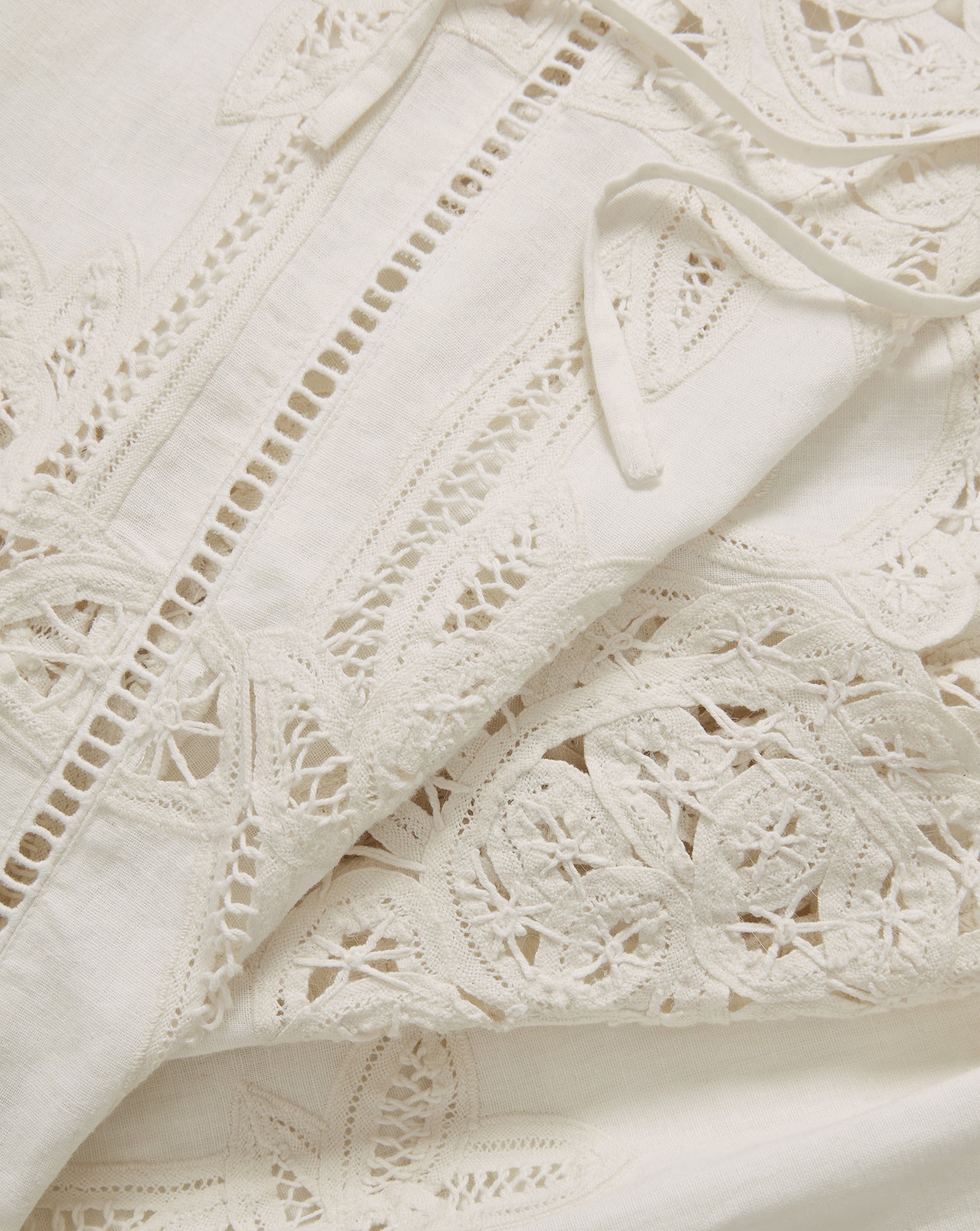 Daisy Wide-Leg Eyelet Pant in Off-White Dove White | Veronica Beard