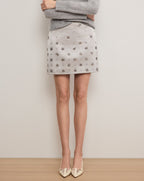 Veronica Beard Olenna Embellished Mini Skirt - Silver