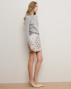Veronica Beard Olenna Embellished Mini Skirt - Silver