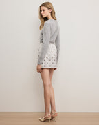 Veronica Beard Olenna Embellished Mini Skirt - Silver