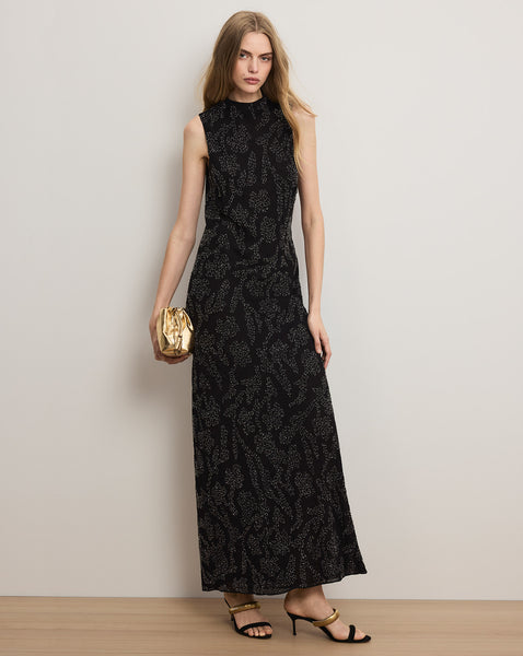 Veronica Beard Sylven Beaded Maxi Dress | Black