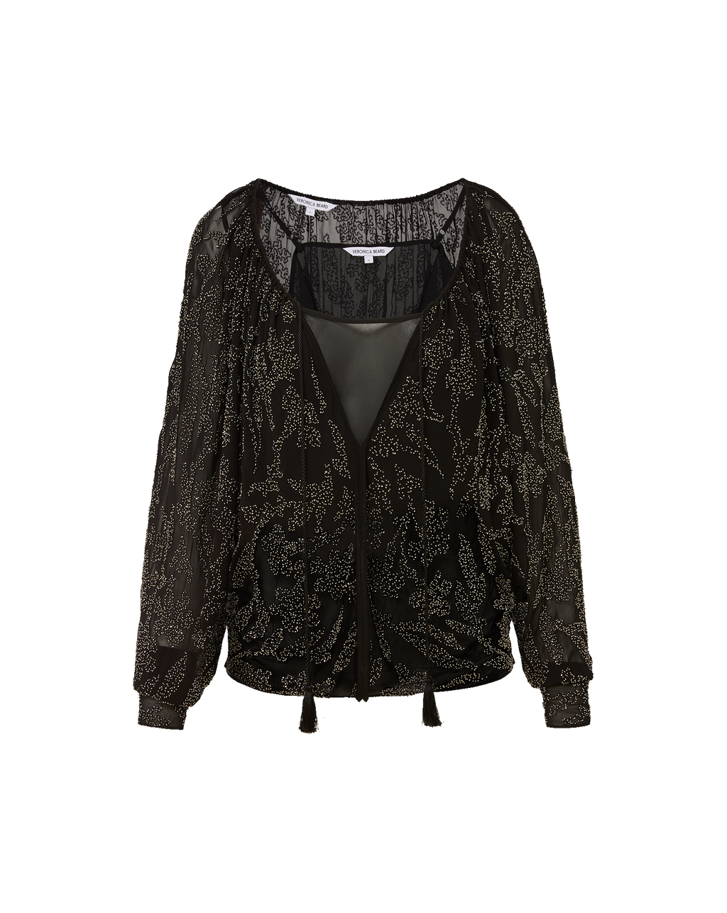 Veronica Beard Marlena Beaded Blouse - Black