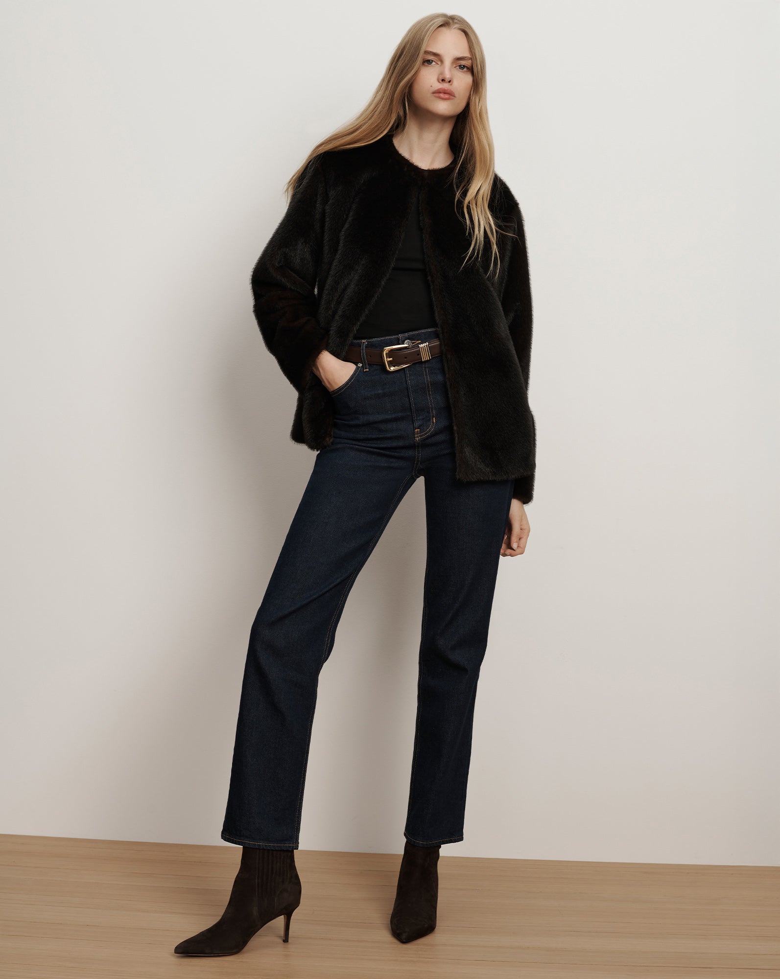 Veronica Beard Arch Leather Belt - Espresso