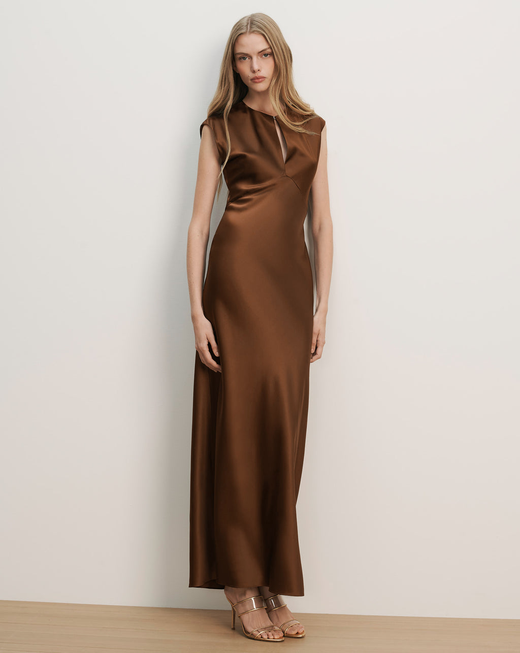 veronica beard brown silk dress Veronica Beard Nelzy Silk Maxi Dress | Walnut