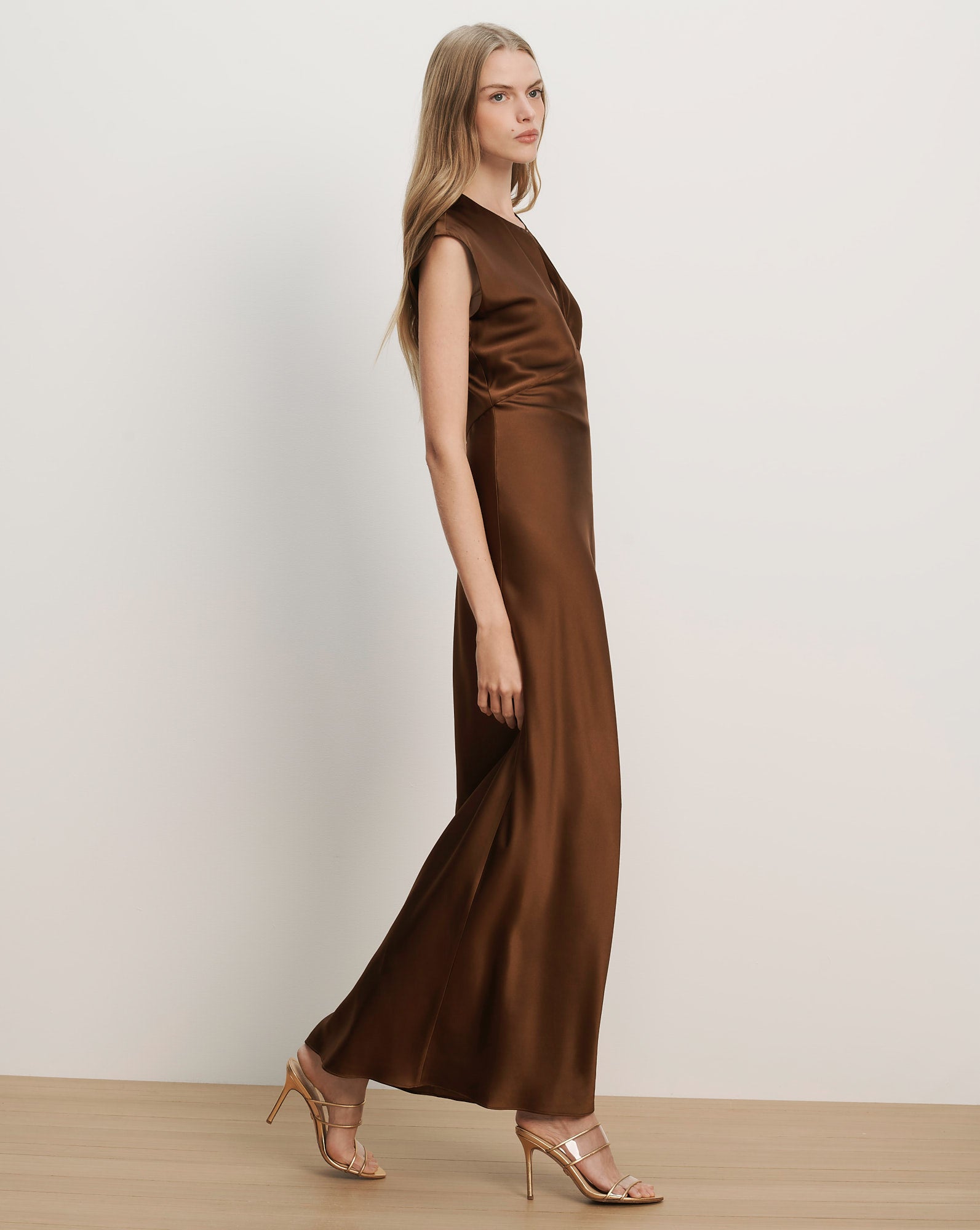 Veronica Beard Nelzy Silk Maxi Dress | Walnut