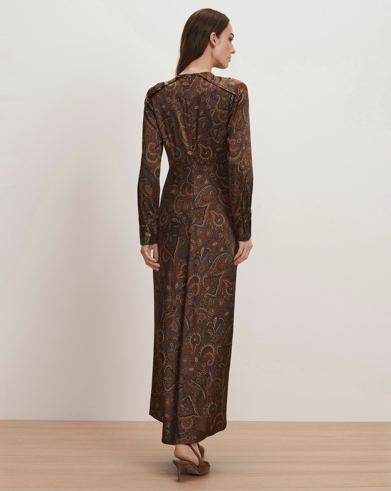 Veronica Beard Irma Stretch-Silk Midi Dress | Walnut Multi | Size 00 Veronica Beard Irma Stretch-Silk Midi Dress | Walnut Multi | Size 00