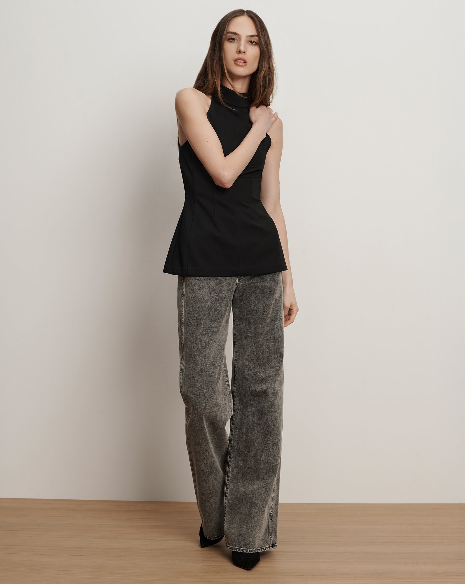 Johanne Halter Top in Black | Veronica Beard