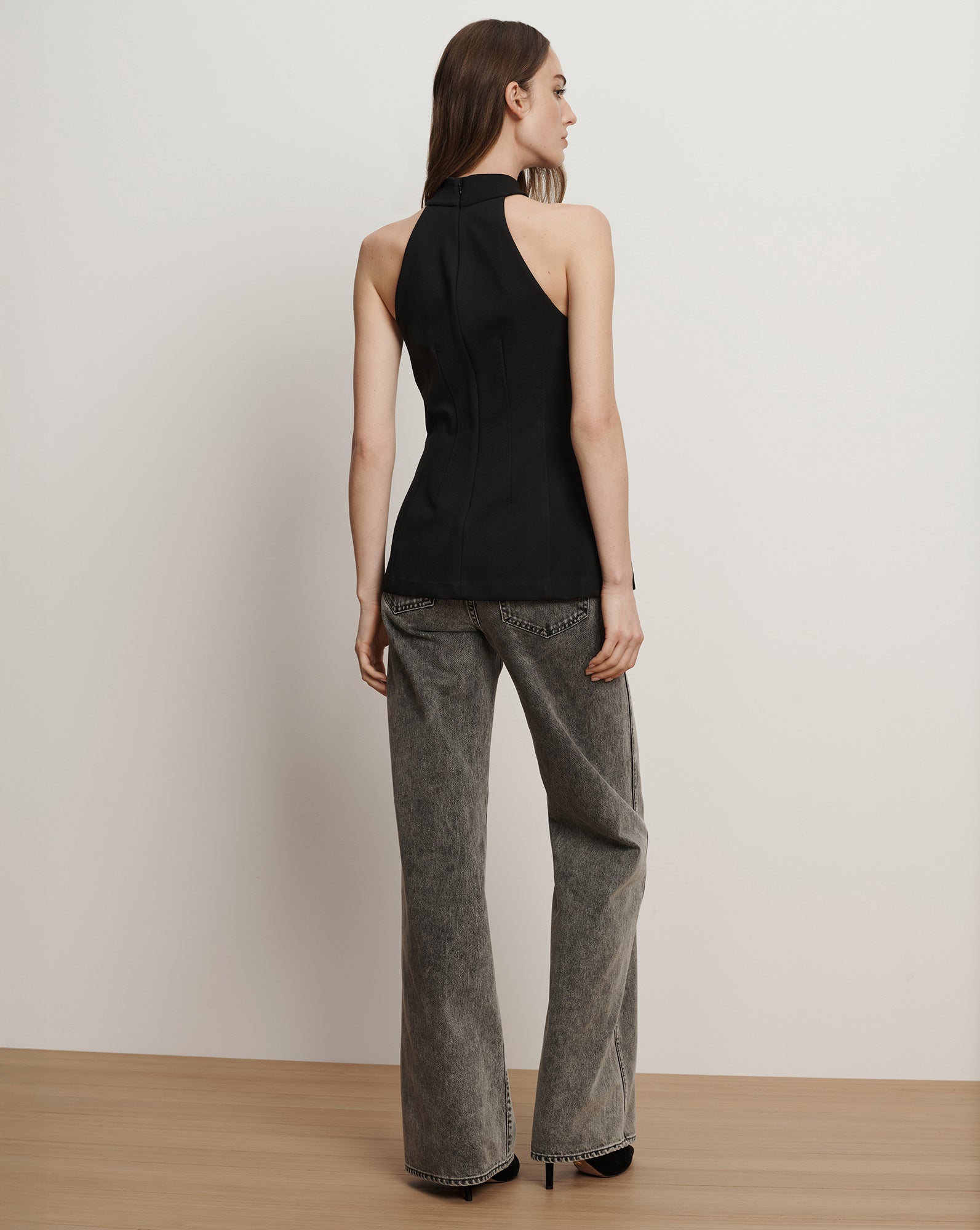 Johanne Halter Top in Black | Veronica Beard
