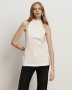 Veronica Beard Johanne Halter Top - Dove White