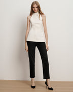 Veronica Beard Johanne Halter Top - Dove White