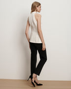 Veronica Beard Johanne Halter Top - Dove White