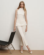 Veronica Beard Johanne Halter Top - Dove White