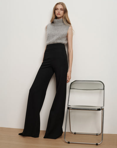 Veronica Beard Kalinda Wide-Leg Ponte Pant - Black