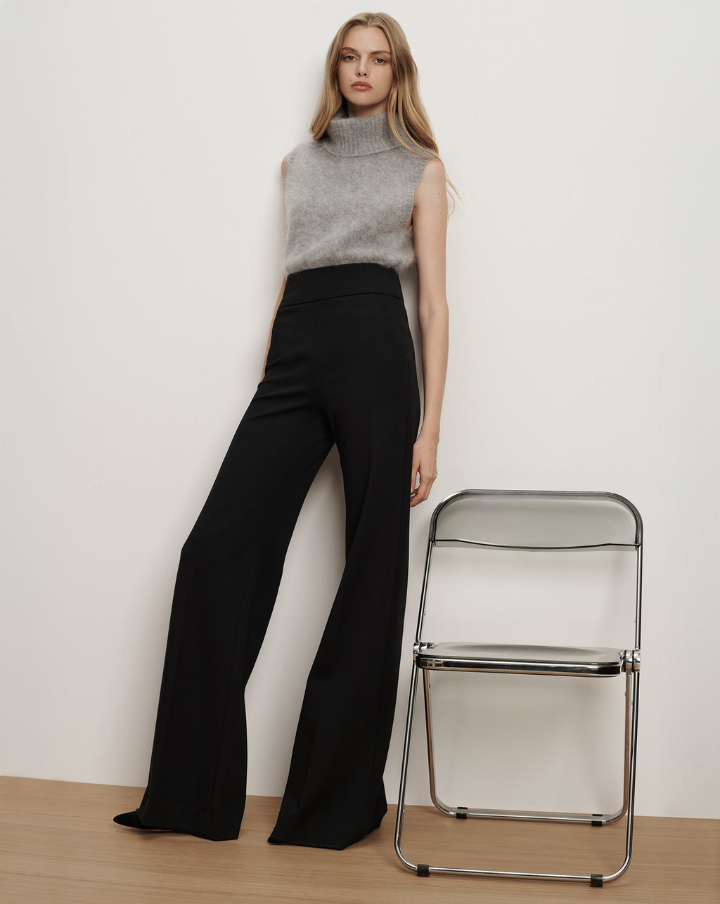 Veronica Beard Kalinda Wide-Leg Ponte Pant - Black
