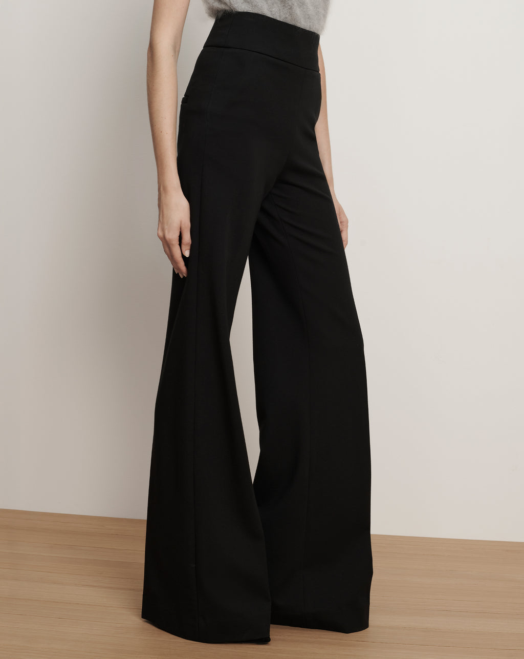 Veronica Beard Kalinda Wide-Leg Ponte Pant - Black