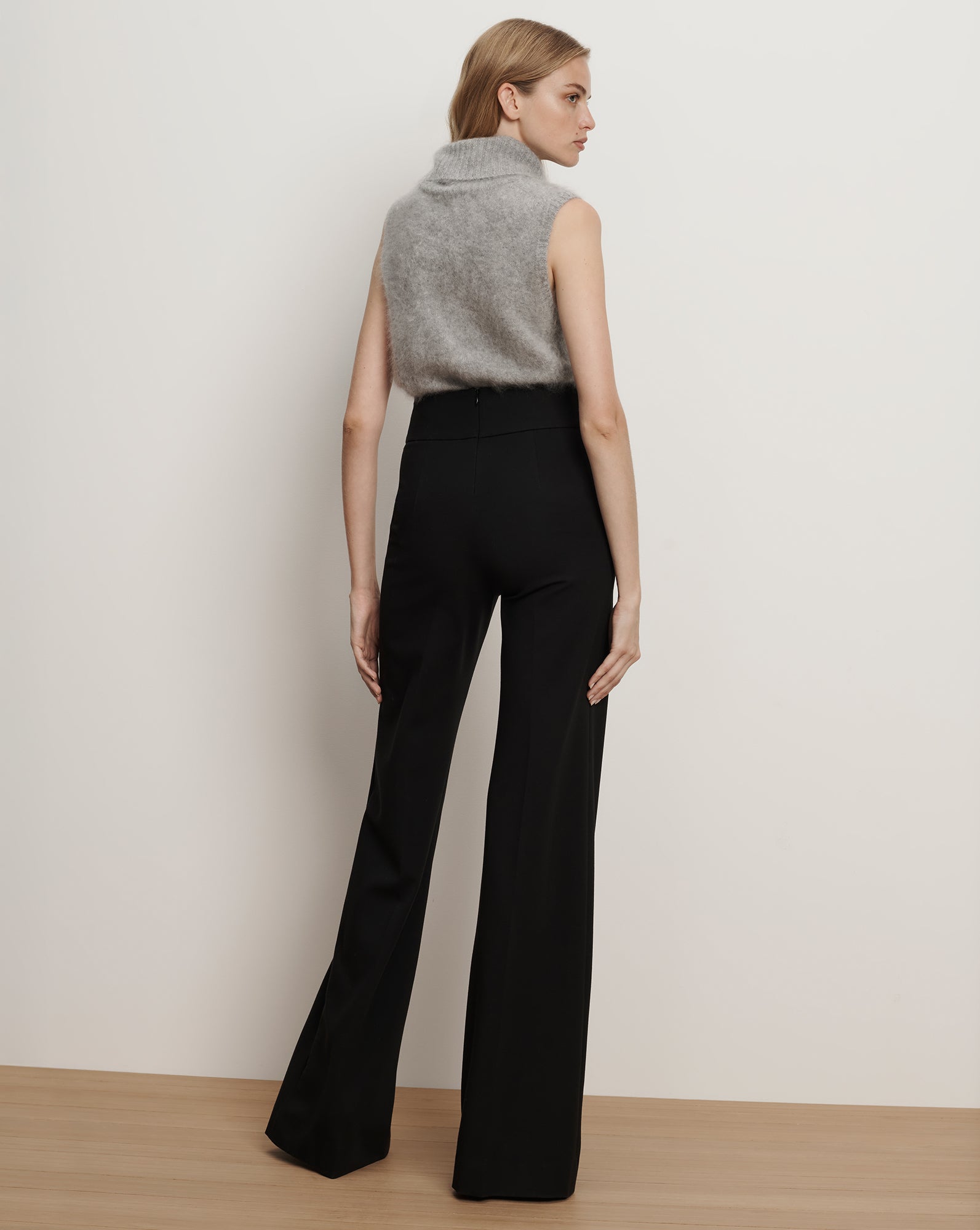 Kalinda Wide-Leg Ponte Pant in Black | Veronica Beard