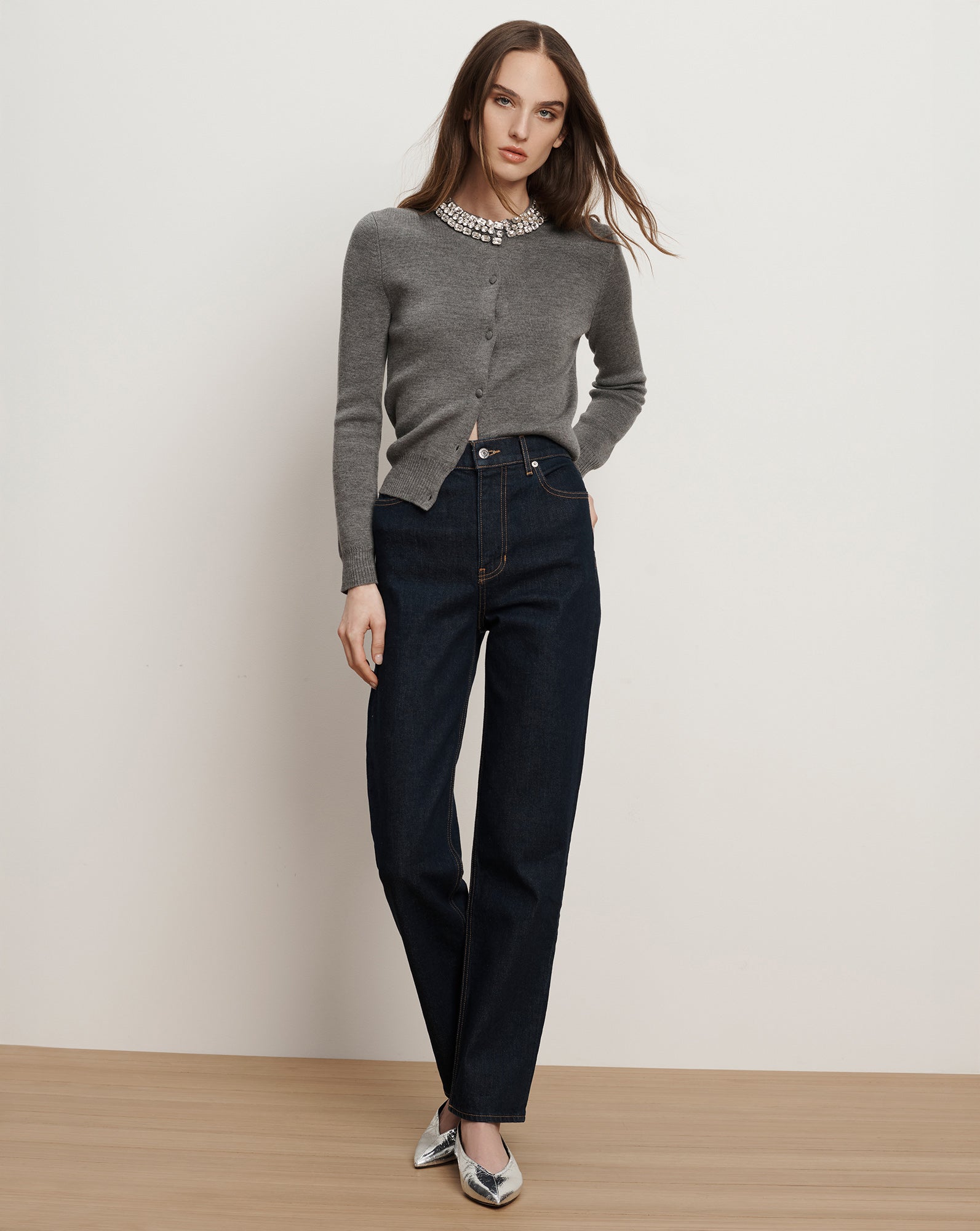カーディガン VERONICA JACQUARD KNIT CARDIGAN Ameri（アメリ）の「VERONICA JACQUARD KNIT CARDIGAN（ニット