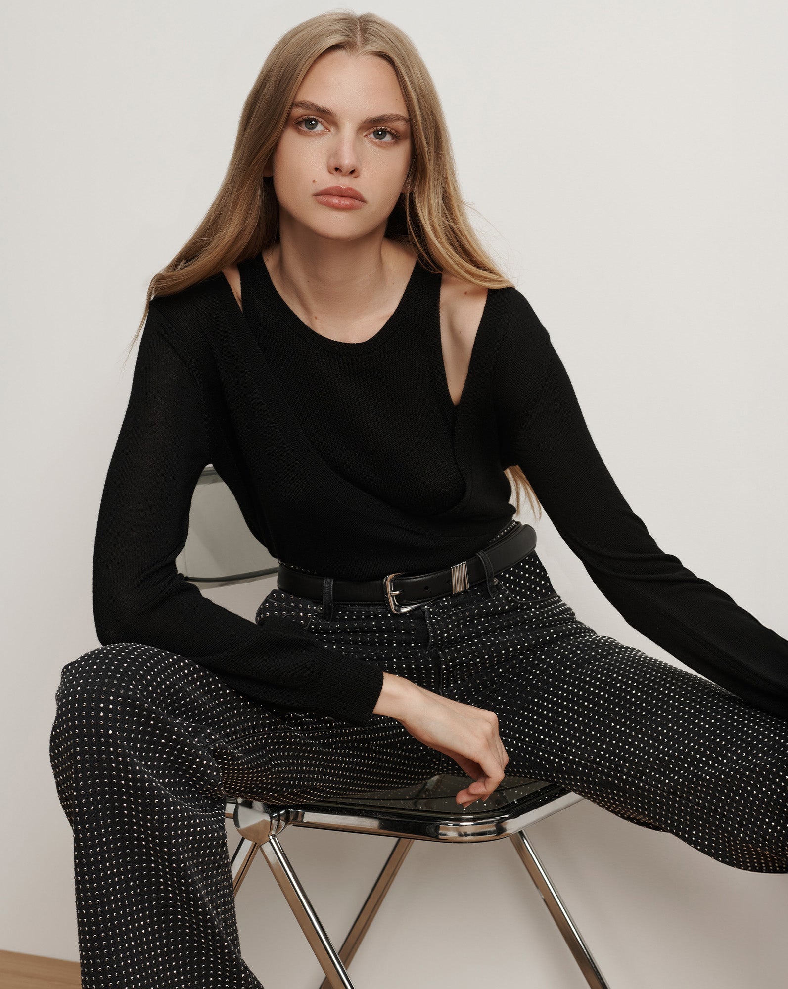 Lolasee Merino Wool Pullover in Black | Veronica Beard
