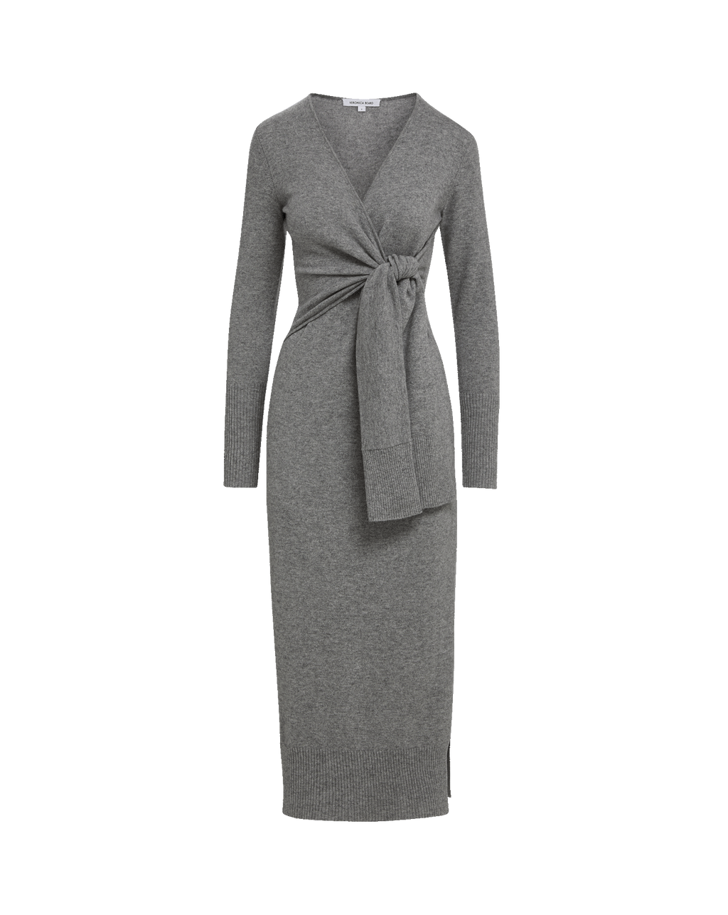 Salomez Wrap Midi Dress in Medium Heather Grey | Veronica Beard Salomez Wrap Midi Dress in Medium Heather Grey | Veronica Beard