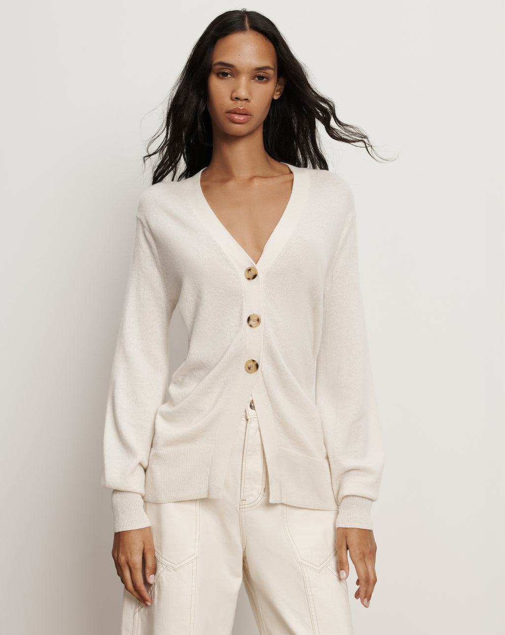 Veronica Beard Lamotte Cashmere Cardigan - Ivory