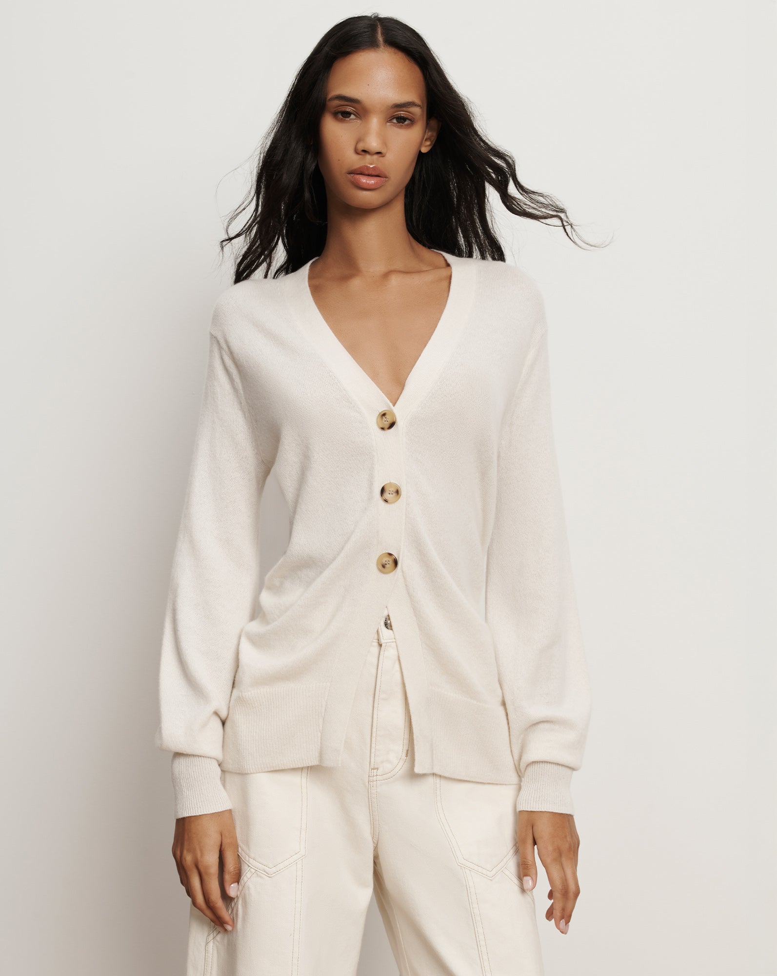 Veronica Beard Lamotte Cashmere Cardigan - Ivory