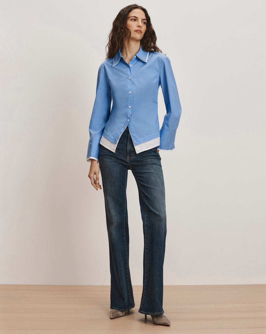 Veronica Beard Bonnie Button-Down Shirt - Cadet