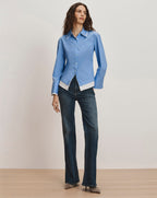 Veronica Beard Bonnie Button-Down Shirt - Cadet