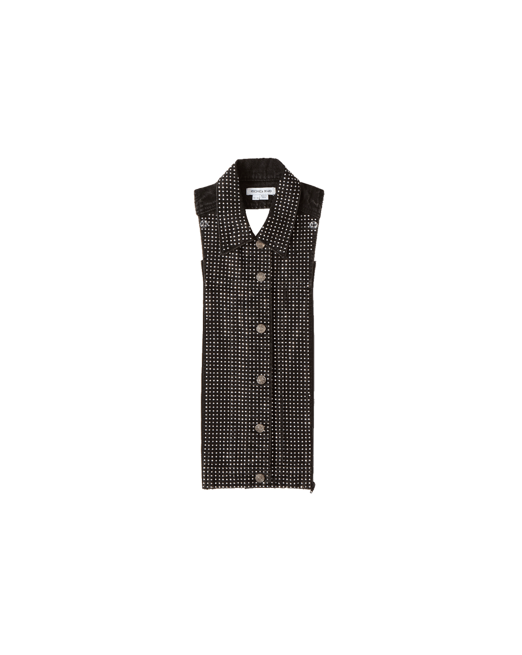 Veronica Beard Slate Embellished Dickey Washed Onyx