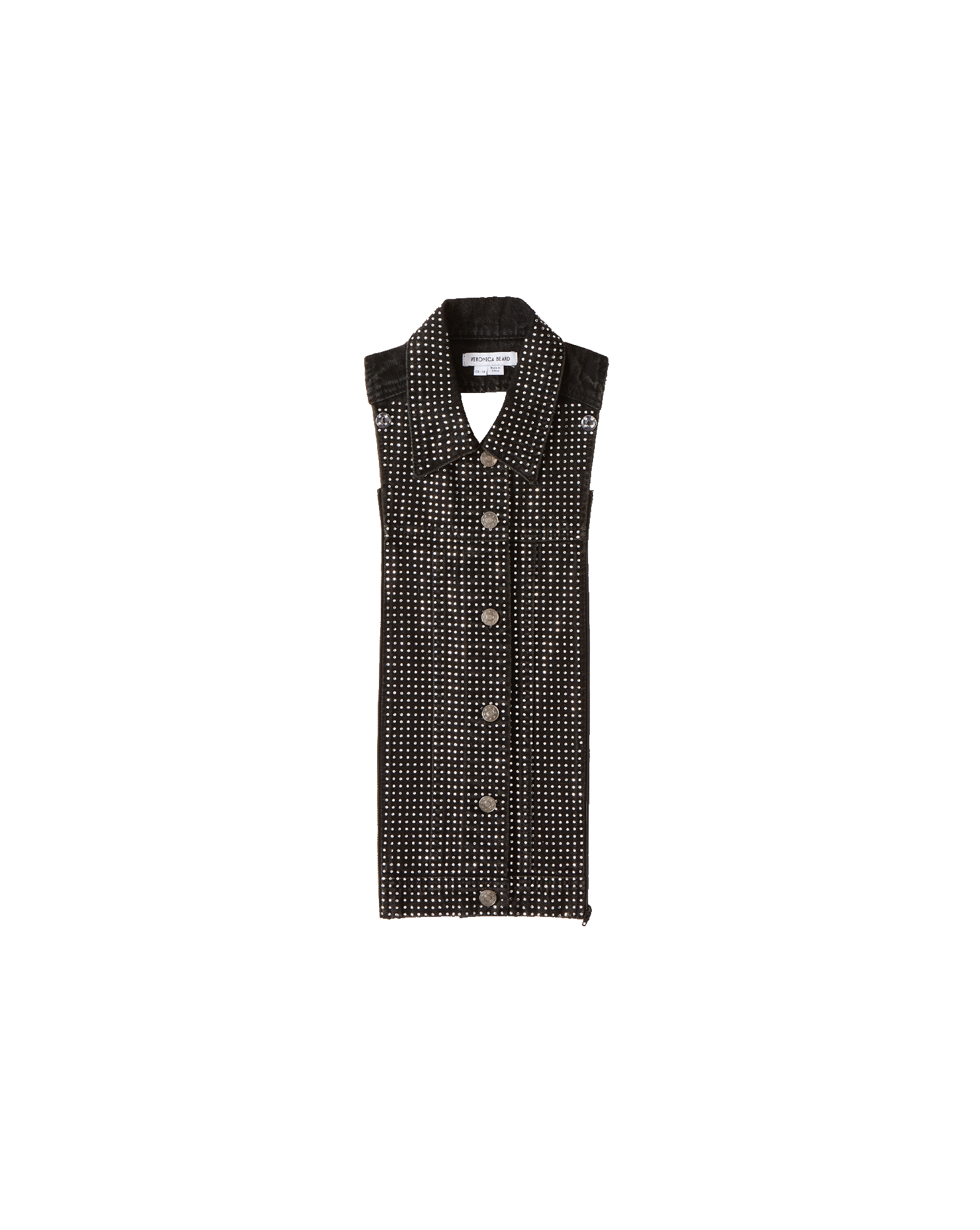 Veronica Beard Slate Embellished Dickey Washed Onyx