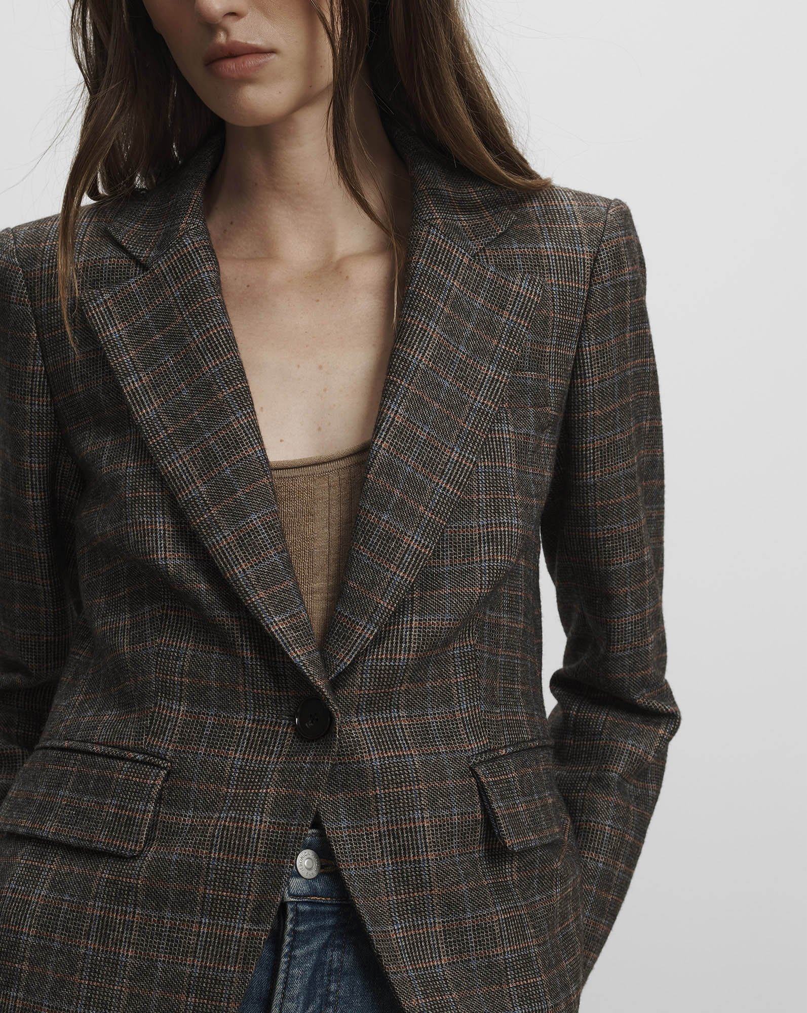 Veronica Beard Tyra Plaid Dickey Jacket - Charcoal Multi