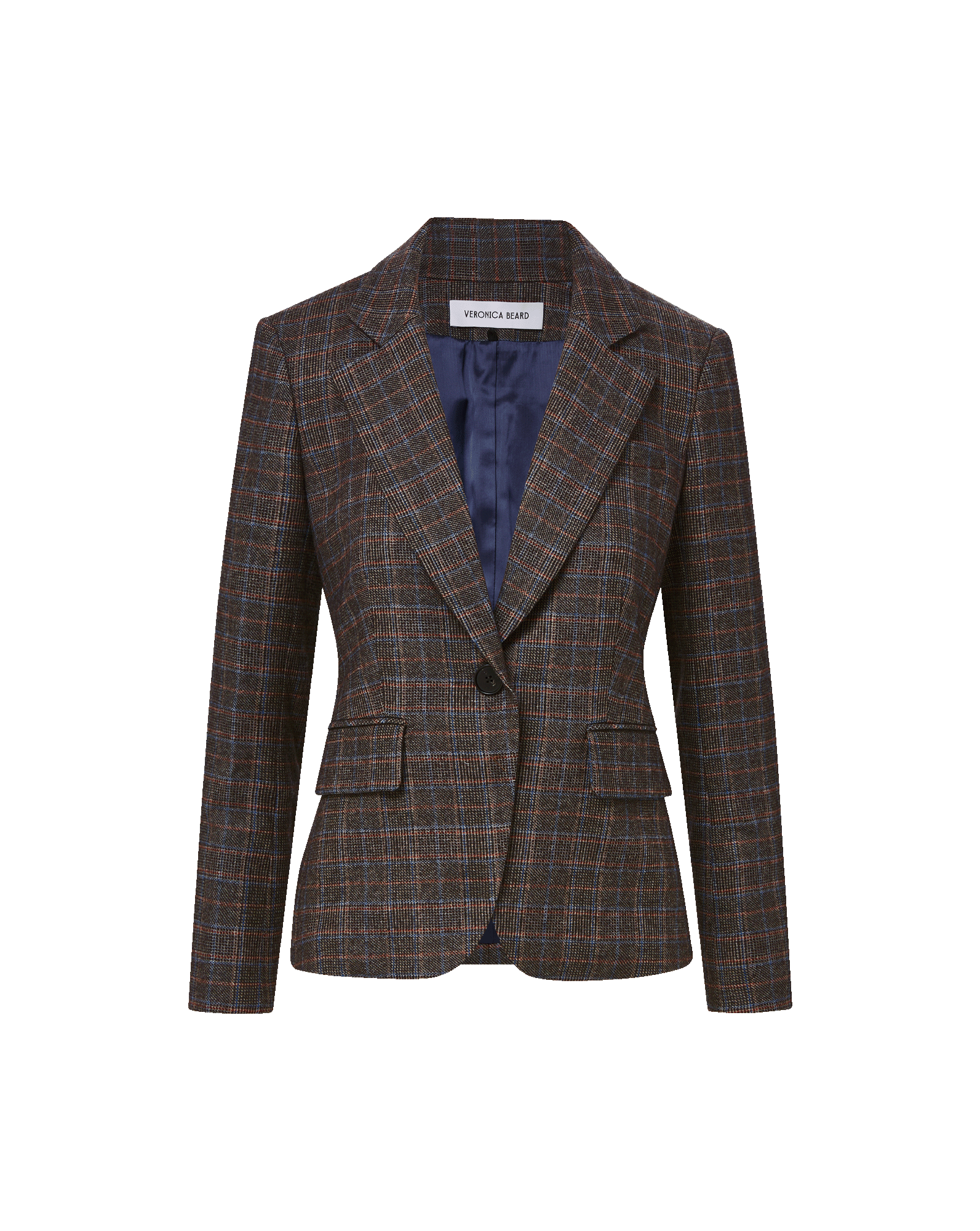 Tyra Plaid Dickey Jacket in Brown & Blue Charcoal Multi | Veronica