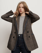 Veronica Beard Hedi Plaid Dickey Jacket - Charcoal Multi