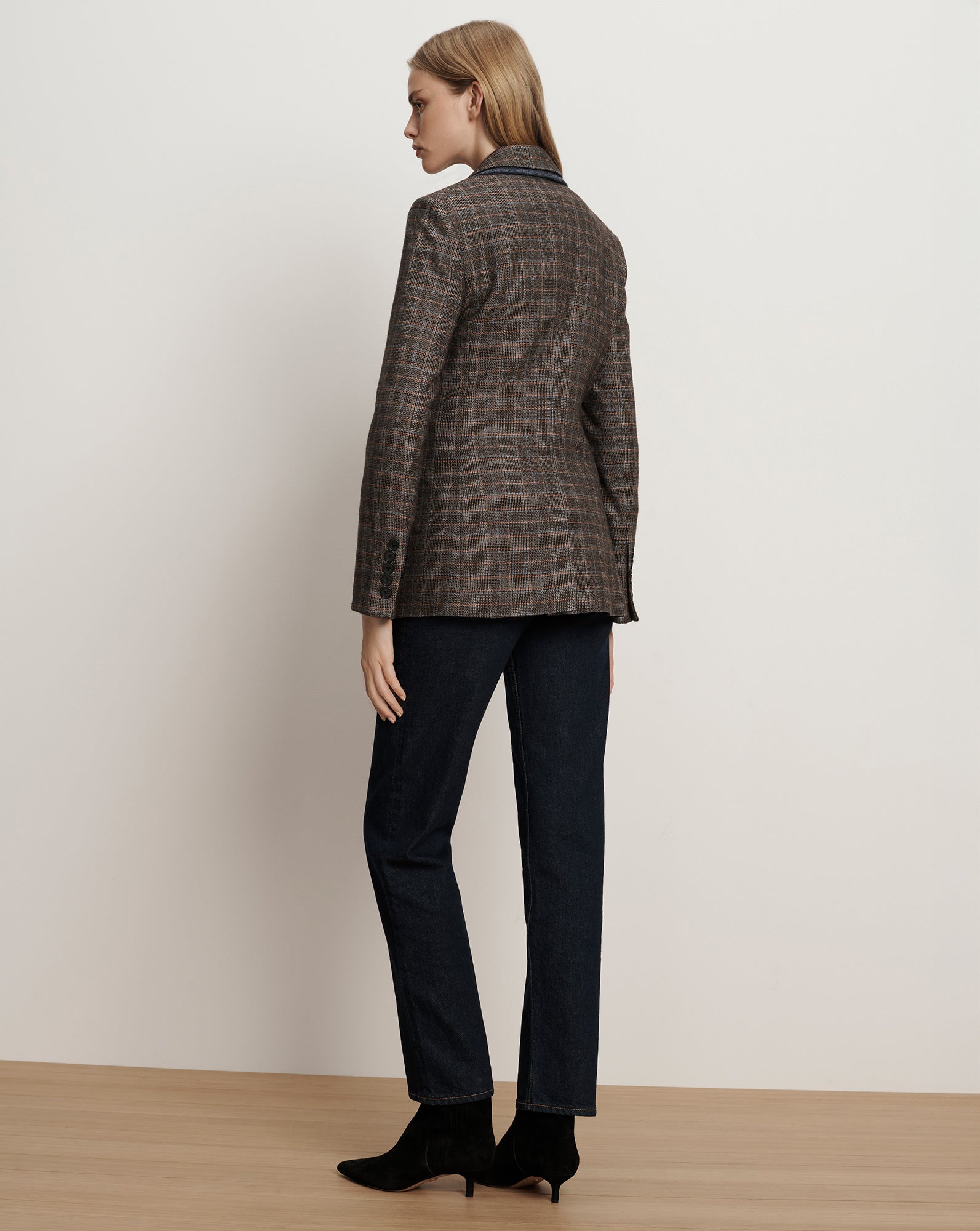 Veronica Beard Hedi Plaid Dickey Jacket - Charcoal Multi