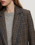 Veronica Beard Hedi Plaid Dickey Jacket - Charcoal Multi