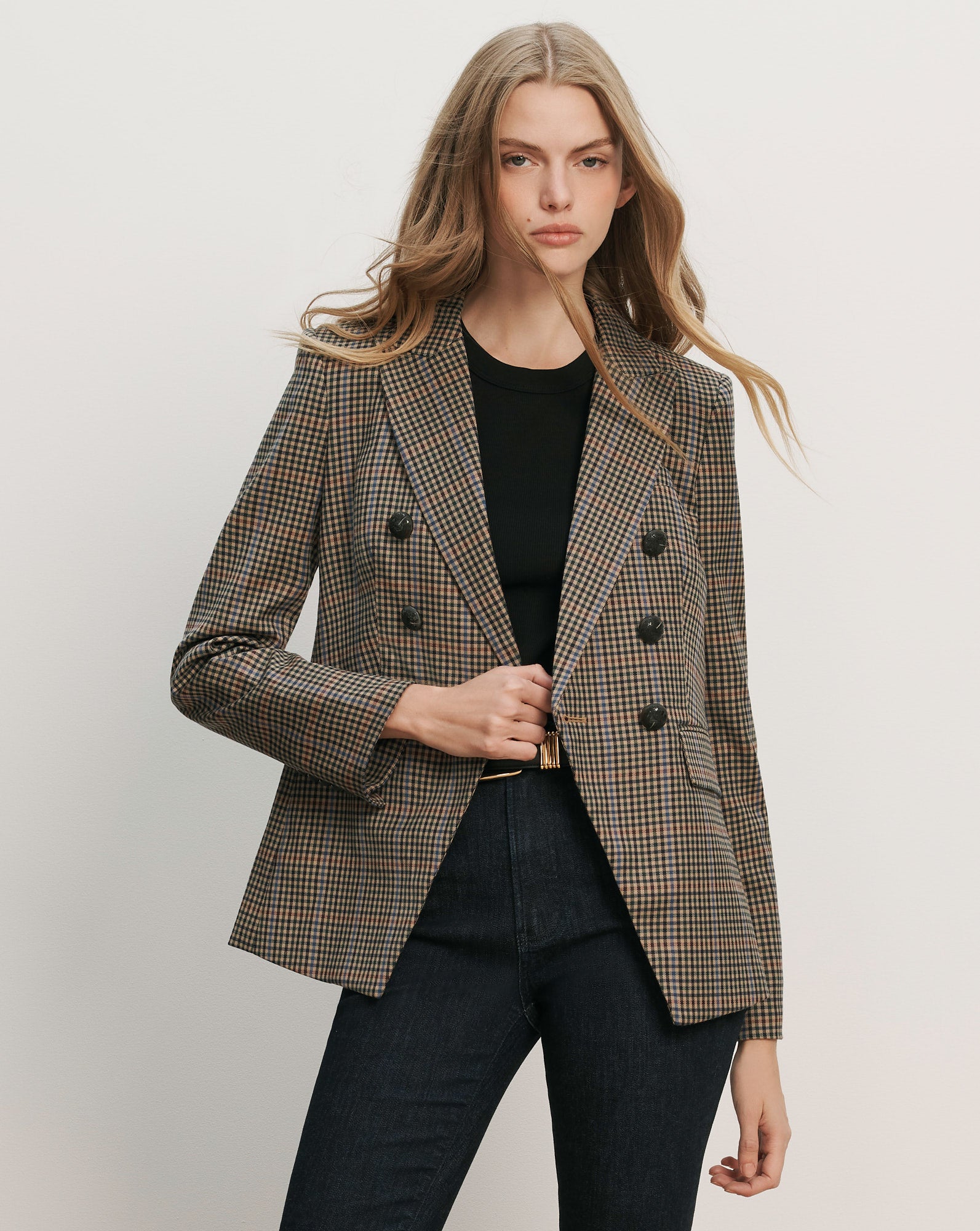 Miller Dickey Jacket in Brown Plaid Russet Multi | Veronica Beard