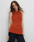 Veronica Beard Jessup Tailored Vest - Carnelian Red