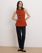 Veronica Beard Jessup Tailored Vest - Carnelian Red