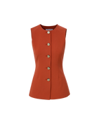 Veronica Beard Jessup Tailored Vest - Carnelian Red
