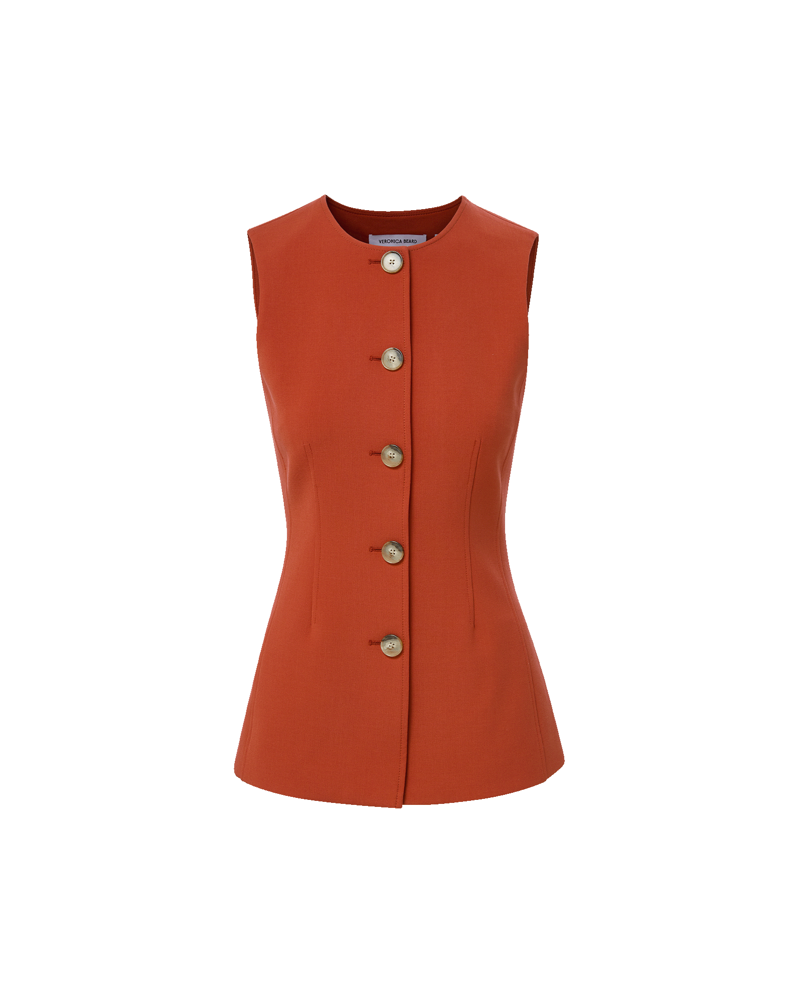 Veronica Beard Jessup Tailored Vest - Carnelian Red