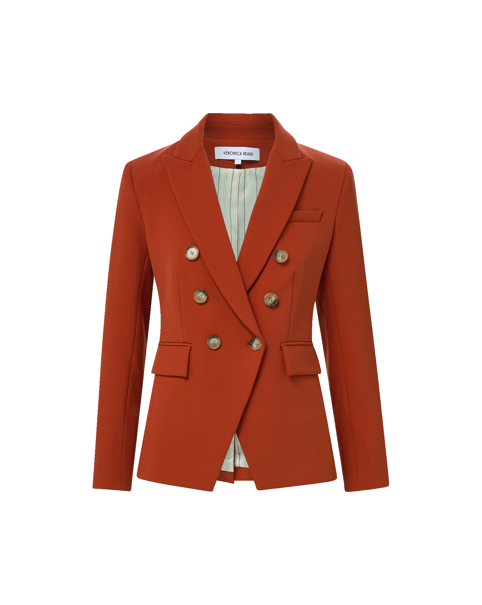 Miller Dickey Double-Breasted Jacket in Carnelian Red | Veronica Beard