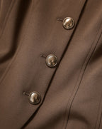 Veronica Beard Liana Button-Up Vest - Walnut