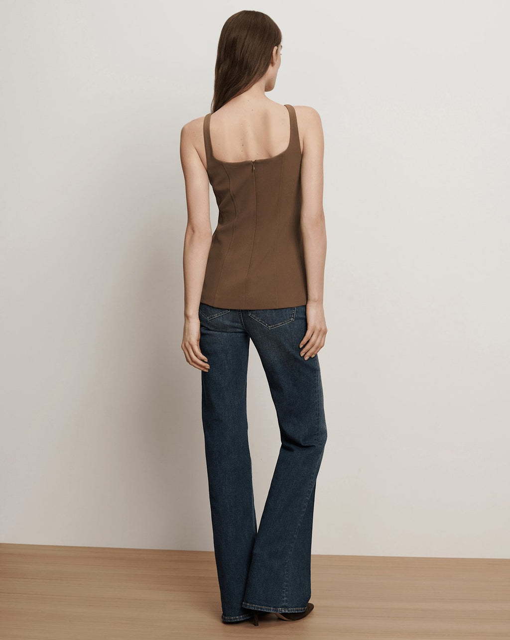 Veronica Beard Liana Button-Up Vest - Walnut