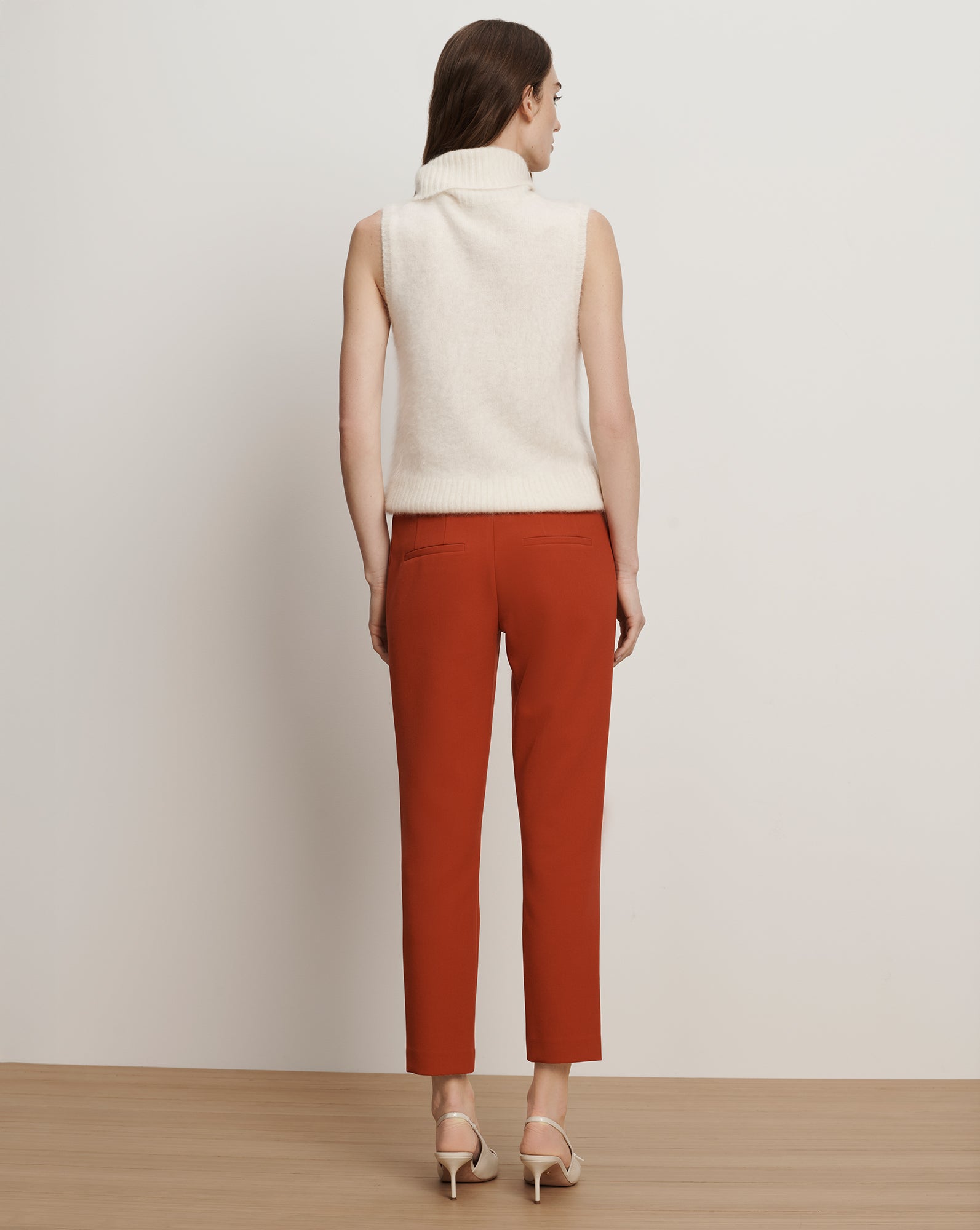 Veronica Beard Stila Slim Pant - Carnelian Red