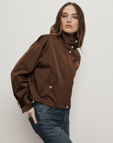 Veronica Beard Bateman Cropped Jacket - Walnut