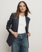Veronica Beard Vega Wool Dickey Jacket - Blue Melange