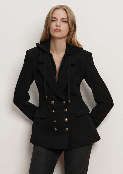 Claude Dickey Double-Breasted Jacket in Black | Veronica Beard