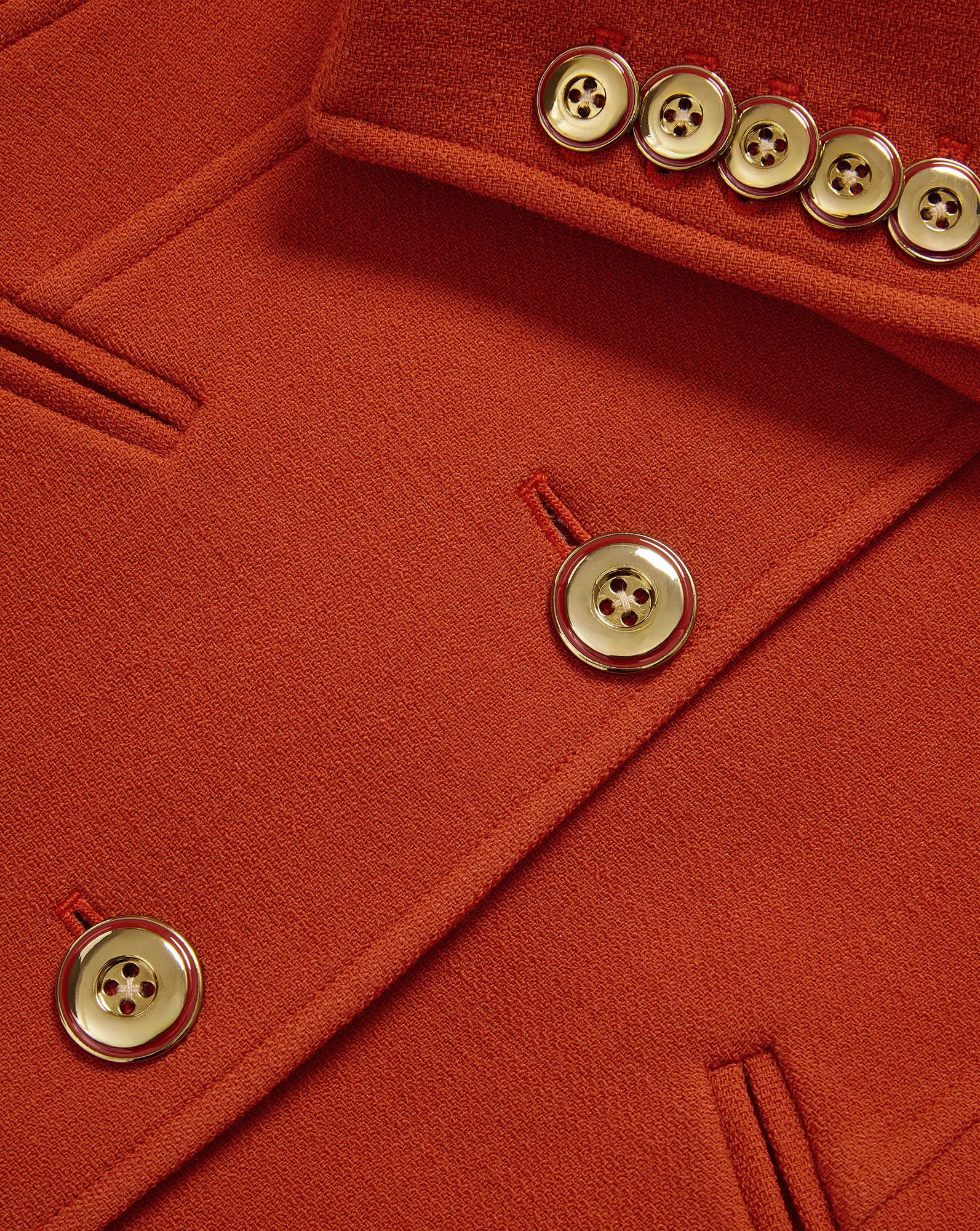 Jessup Tailored Collarless Jacket in Carnelian Red | Veronica Beard