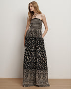 Veronica Beard Ayanna Halter Maxi Dress - Black Multi