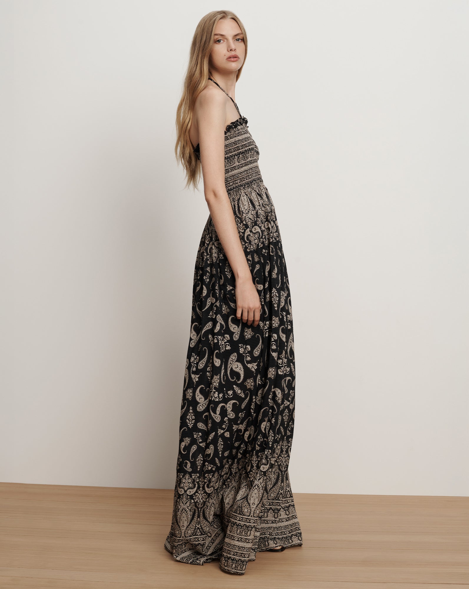 Veronica Beard Ayanna Halter Maxi Dress | Black Multi | Size XL Veronica Beard Ayanna Halter Maxi Dress | Black Multi | Size XL