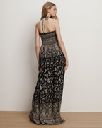 Veronica Beard Ayanna Halter Maxi Dress - Black Multi